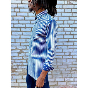 Stripe/Polkadot Button-Up Shirt