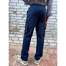Load image into Gallery viewer, Navy Blue Stretch Knit Pant