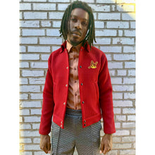 Load image into Gallery viewer, Maroon Quilted Herringbone Mechanic Jacket