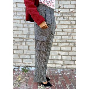 Gray Quilted Knit Pant